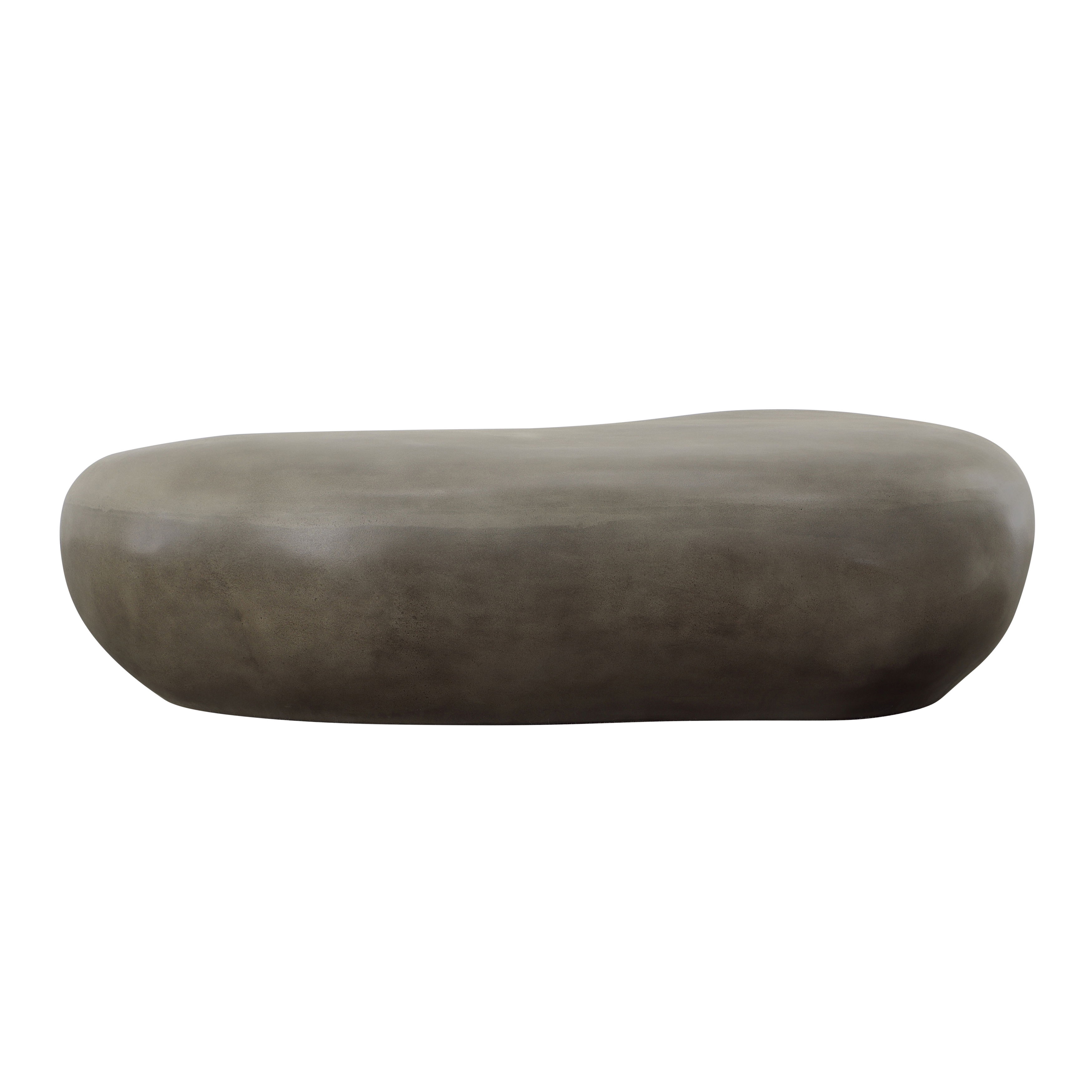 Sicilly Pebblestone Dark Grey, Coffee Table by Dovetail, 61.25" width x 17" height x 31.5" depth View 4
