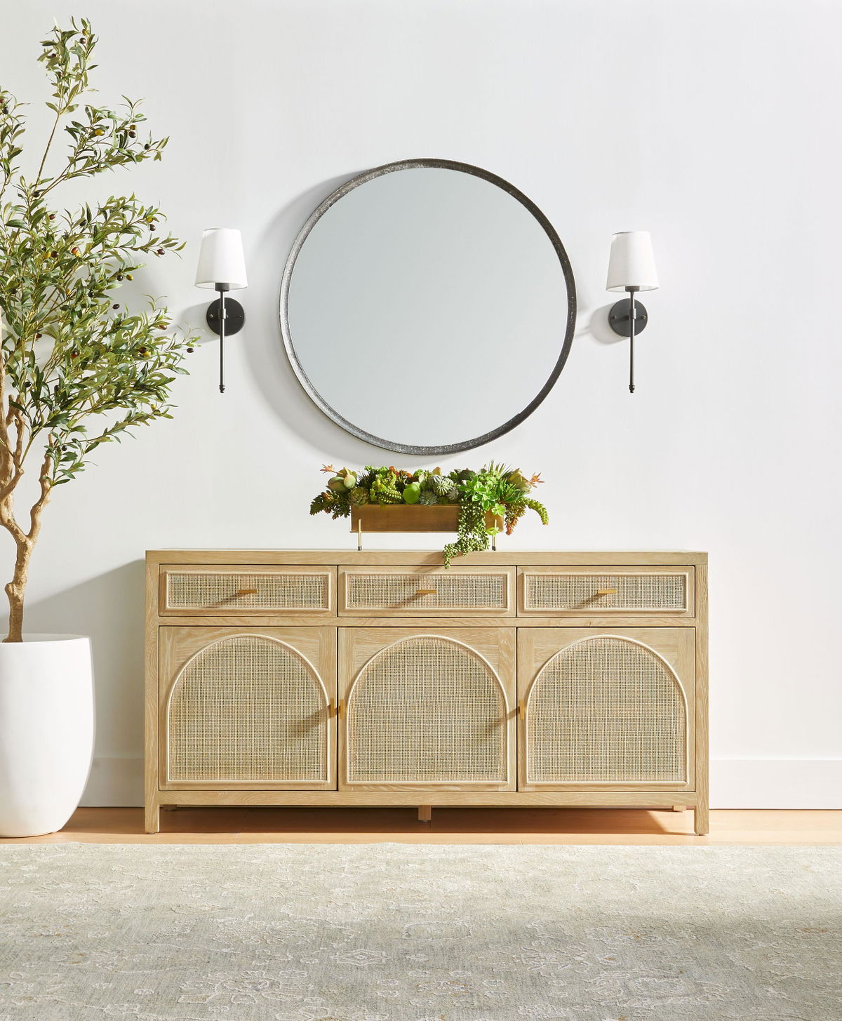 Cane Media Sideboard, Cabinets & Sideboard by Essentials for Living, 63" width x 31.5" height x 18" depth View 14