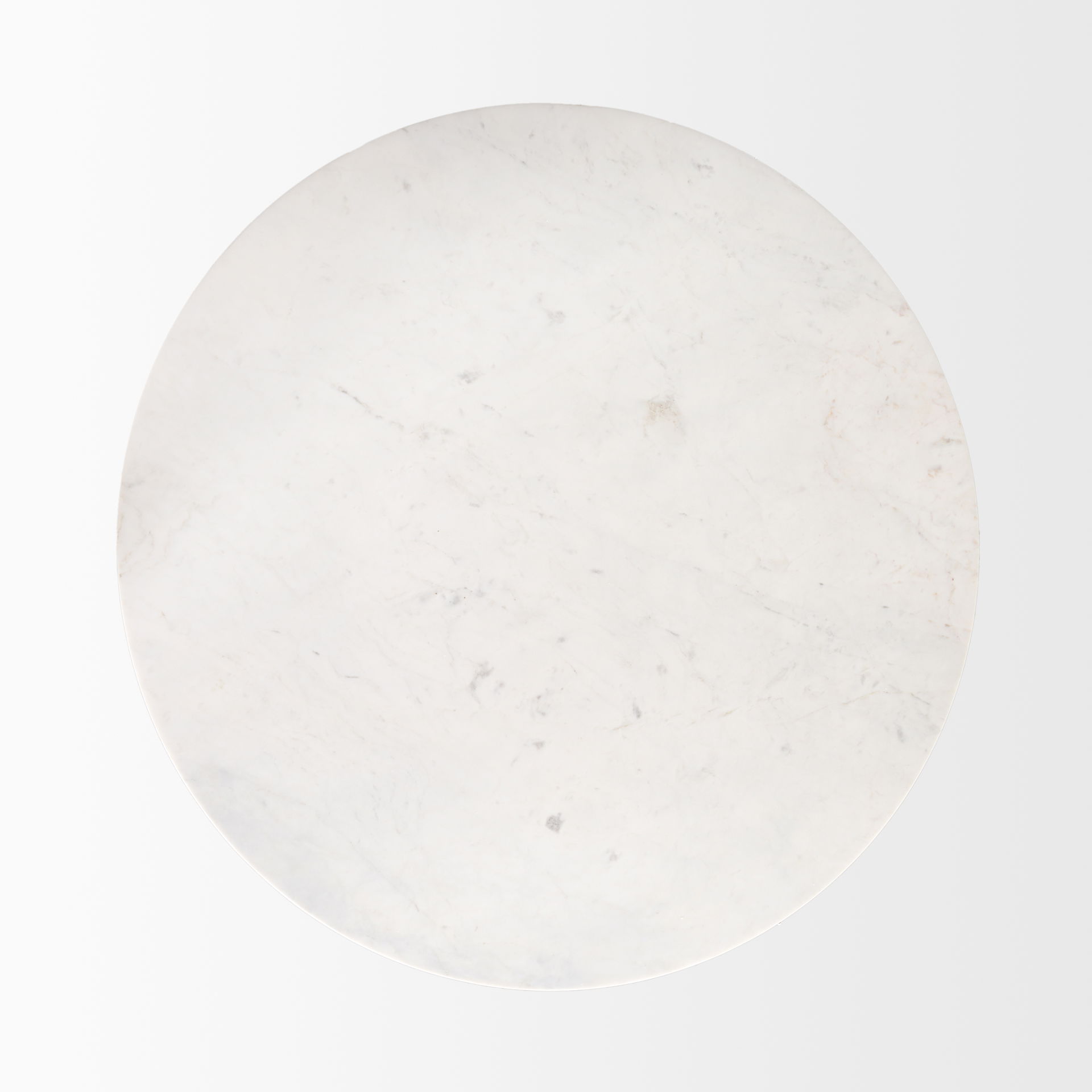 Allyson 48' Round Brown Wood Pedestal with White Marble Top Dining Table large image 