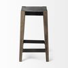 Nell 26' Seat Height Black Metal Seat & Foot Rest With Brown Wood Legs Stool thumbnail 4