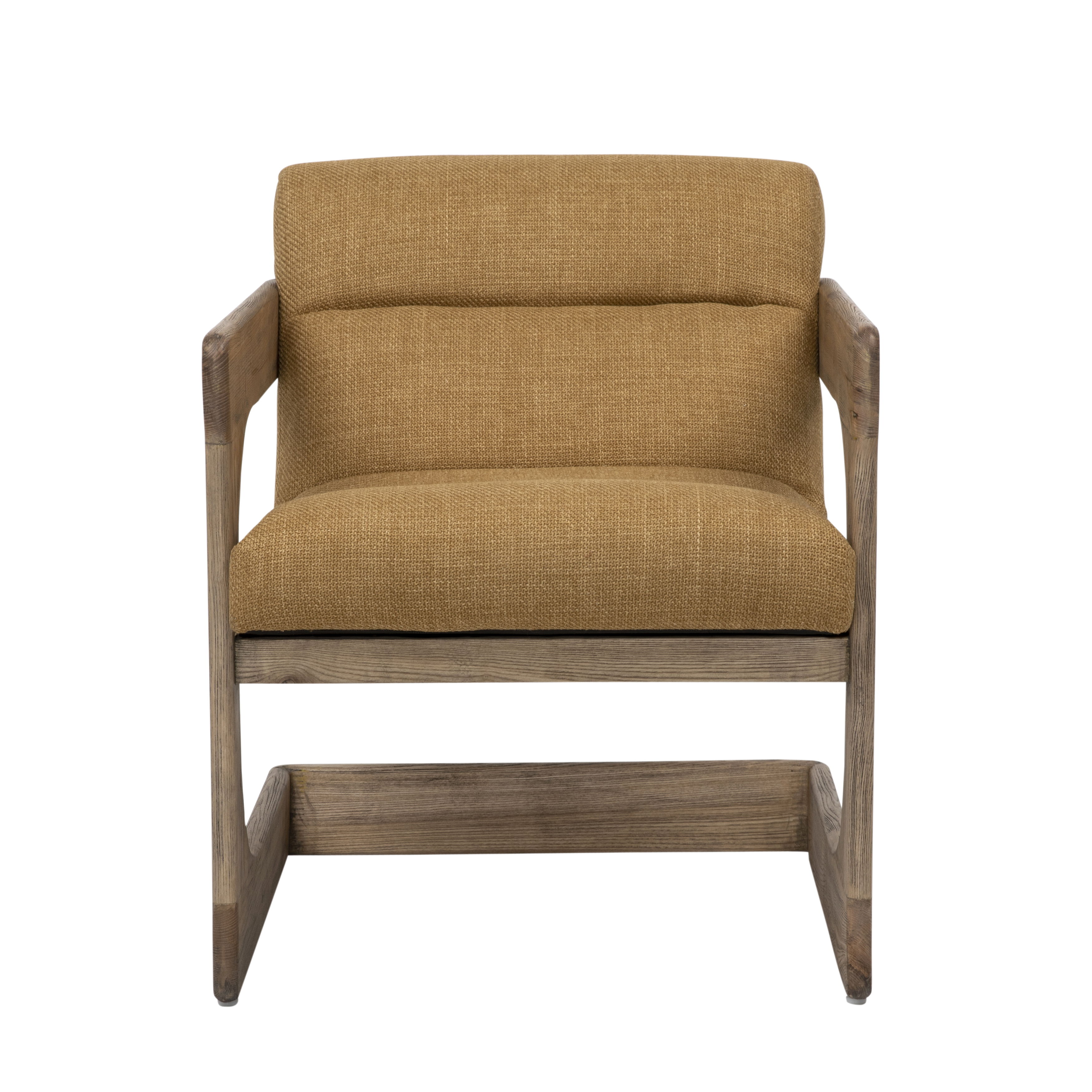 Bridges Occasional Chair Mustard, Accent Chair by Dovetail, 24.25" width x 28.95" height x 31.8" depth View 2