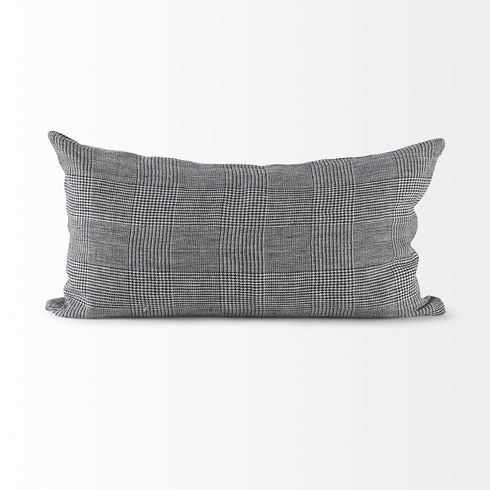 Ramone 14 x 26 White and Black Fabric Decorative Pillow Cover