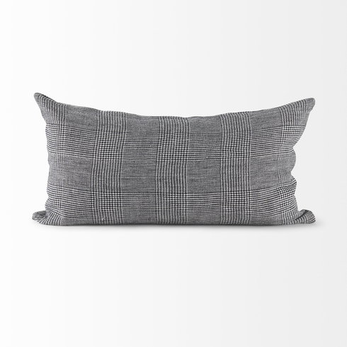 Ramone 14x26 White and Black Fabric Decorative Pillow Cover