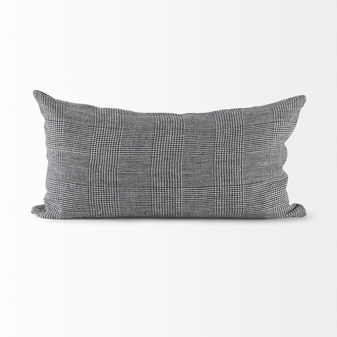 Ramone 14x26 White and Black Fabric Pillow Cover
