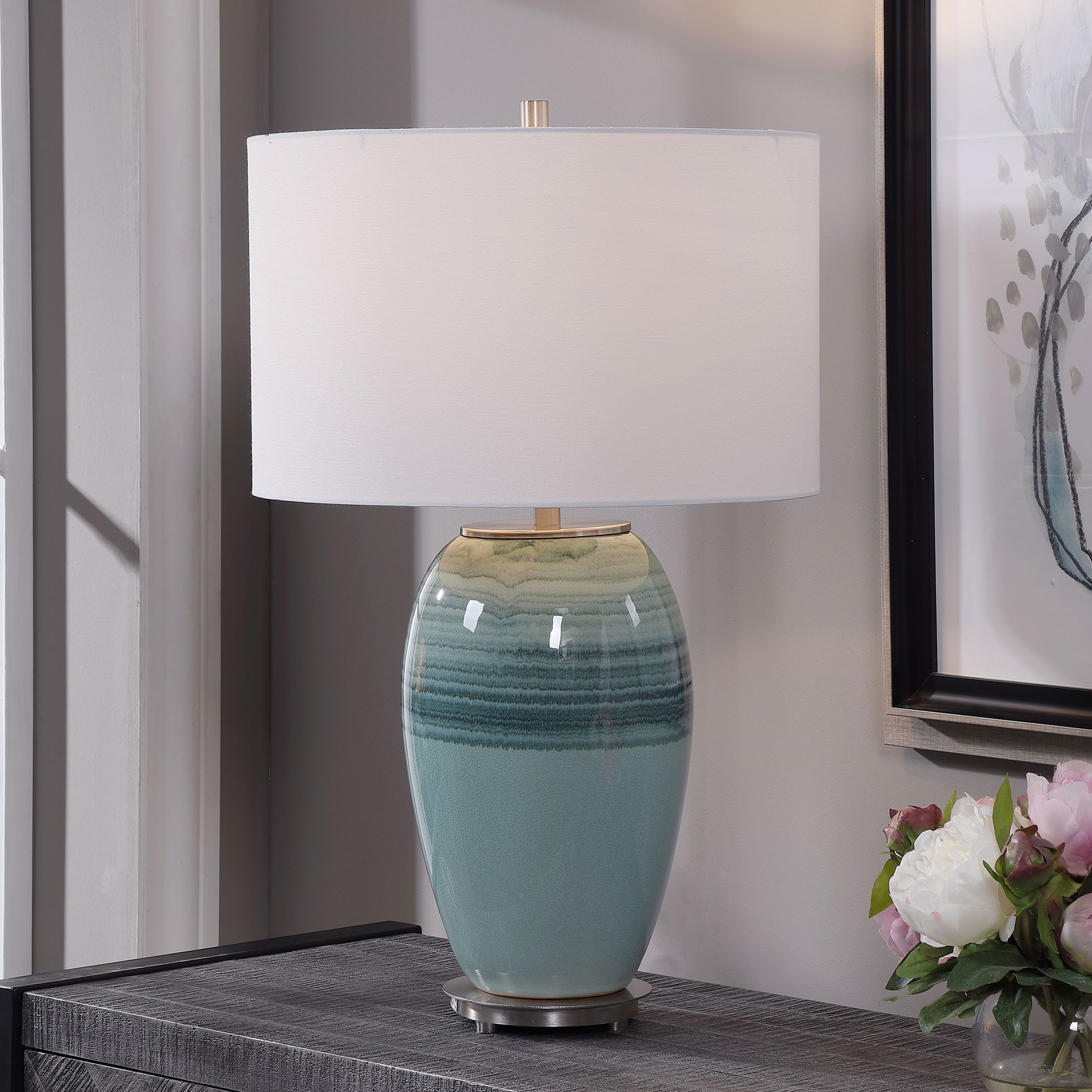 Caicos Teal Table Lamp large image 