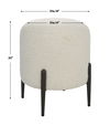 Arles White Shearling Ottoman, Furniture by Uttermost, 16" width x 18" height x 16" depth thumbnail 3