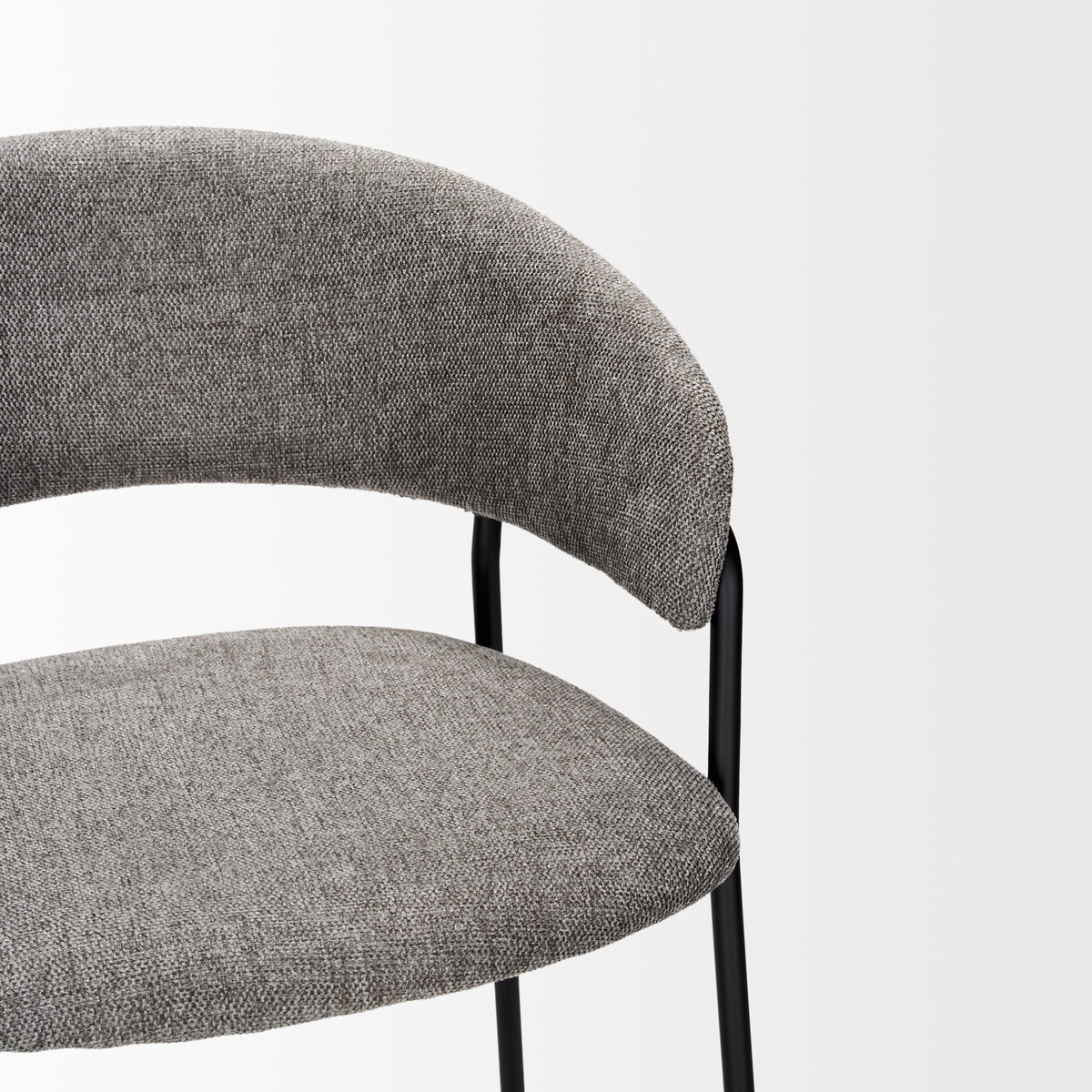 Carolyn Bar Stool with Gray Fabric & Matte Black Metal, Counter & Bar Stool by Mercana, 19.25" length x 20.4" width x 39.75" height View 9