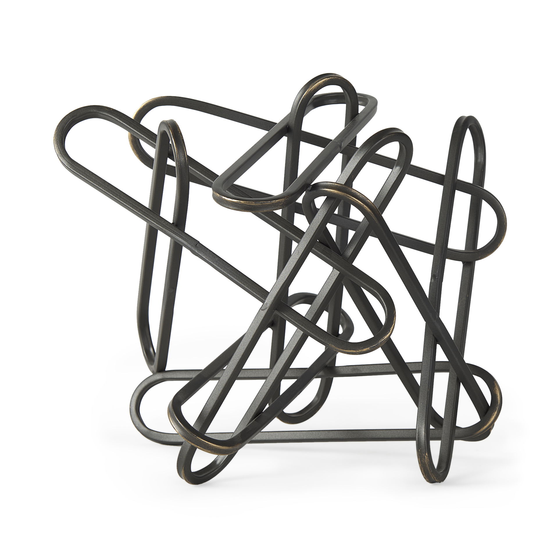 Henderson  Black Metal Paperclip Decorative Object, by Mercana, 12.2" length x 9.06" width x 9.06" height View 1