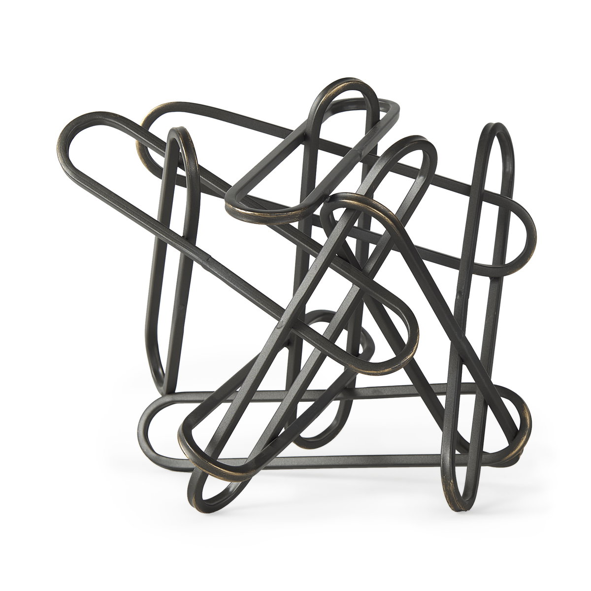 Henderson  Black Metal Paperclip Decorative Object, by Mercana, 12.2" length x 9.06" width x 9.06" height View 1