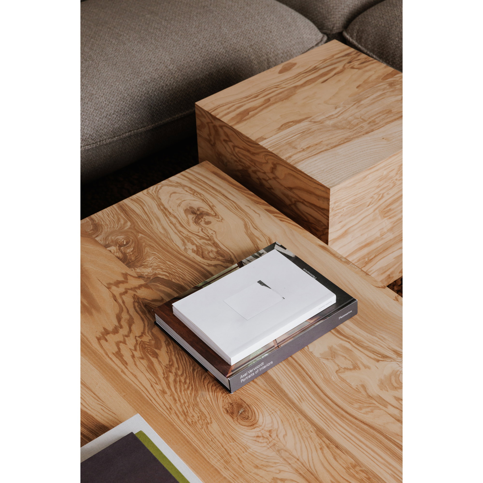 Nash Coffee Table Honey Brown Burl, by Moe's Home, 40" width x 12" height x 40" depth View 7