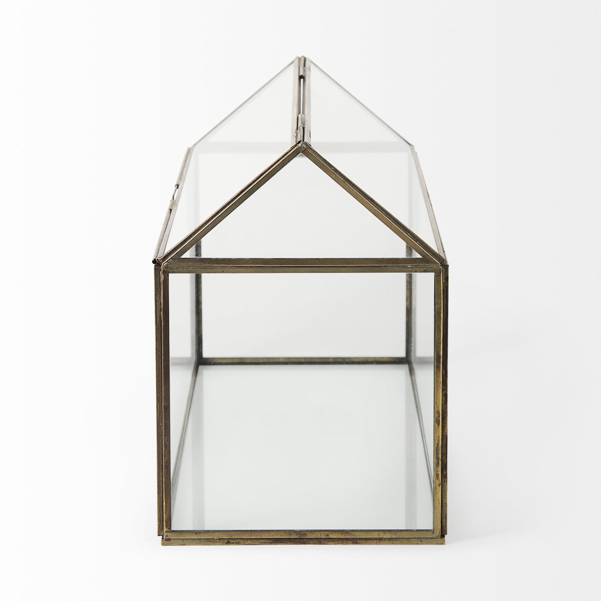 Hutt 16L x 6W x 9H Gold Glass Terrarium Box, Boxe by Mercana, 16.14" length x 5.91" width x 9.06" height View 3