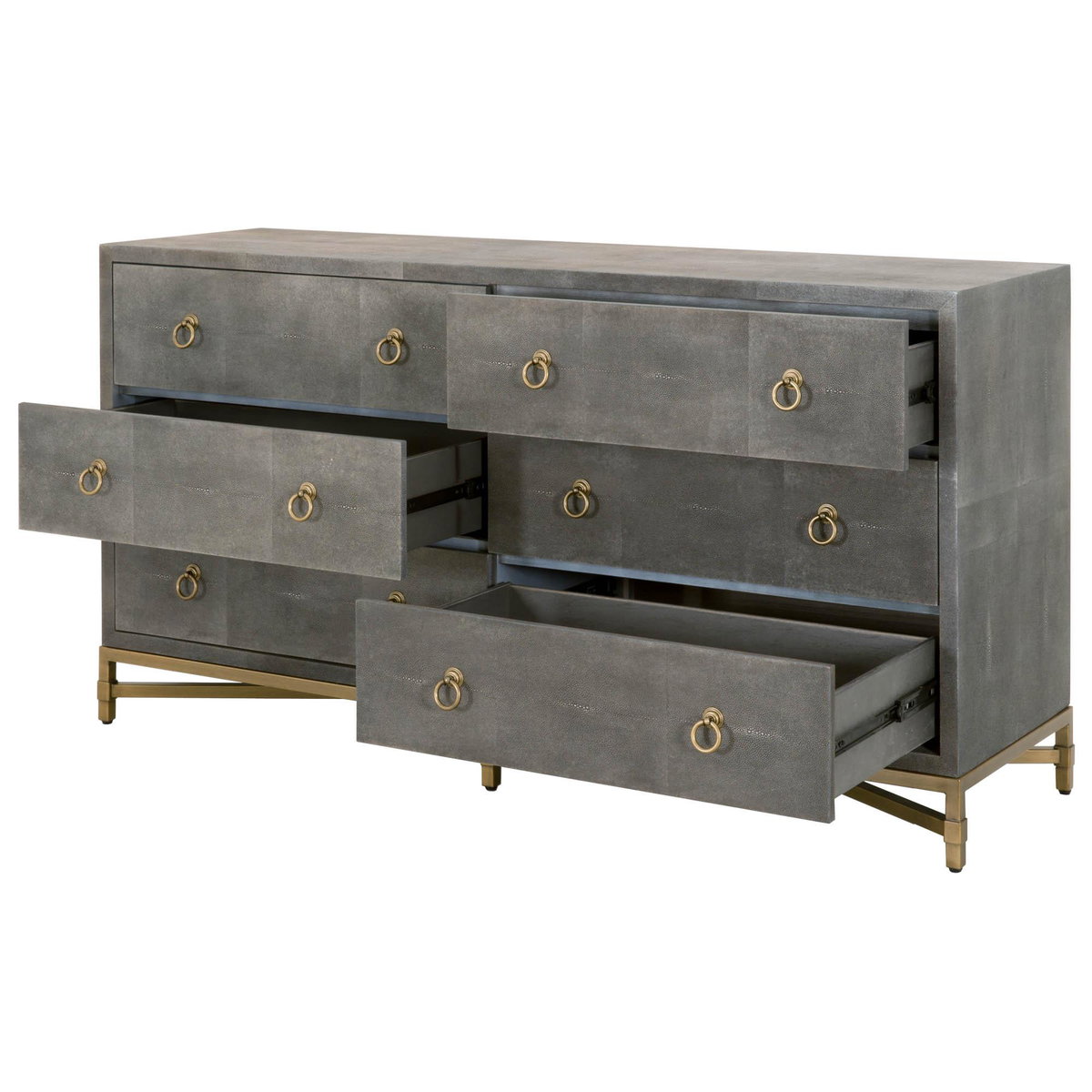 Strand Shagreen 6-Drawer Double Dresser, by Essentials for Living, 68" width x 37.5" height x 20" depth View 4