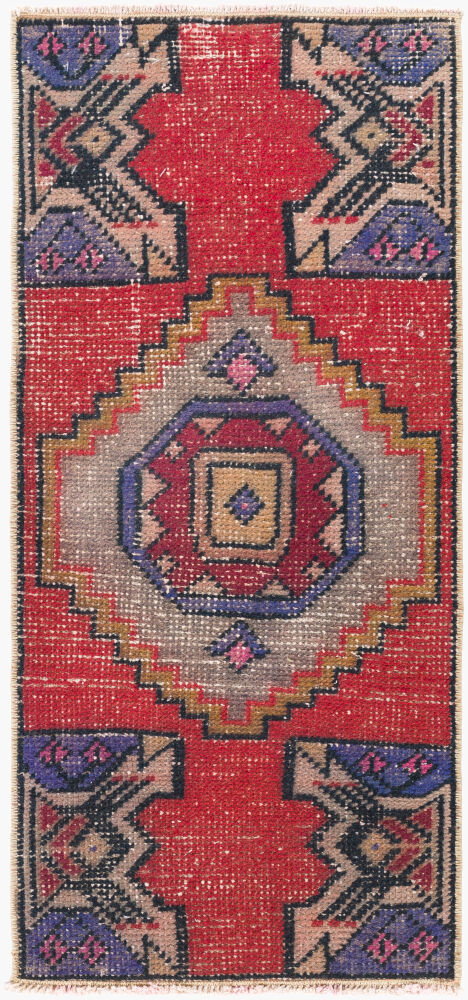 Antique One of a Kind Handmade Rug, by Surya, 3'1" length x 1'4" width