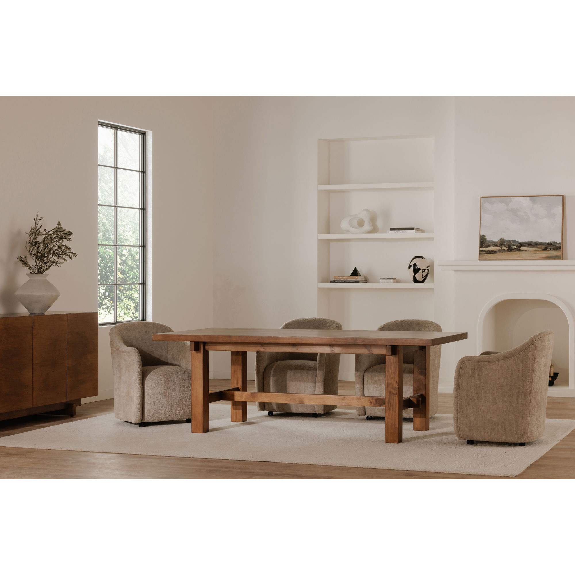 Drava Rolling Dining Chair Beige large image 