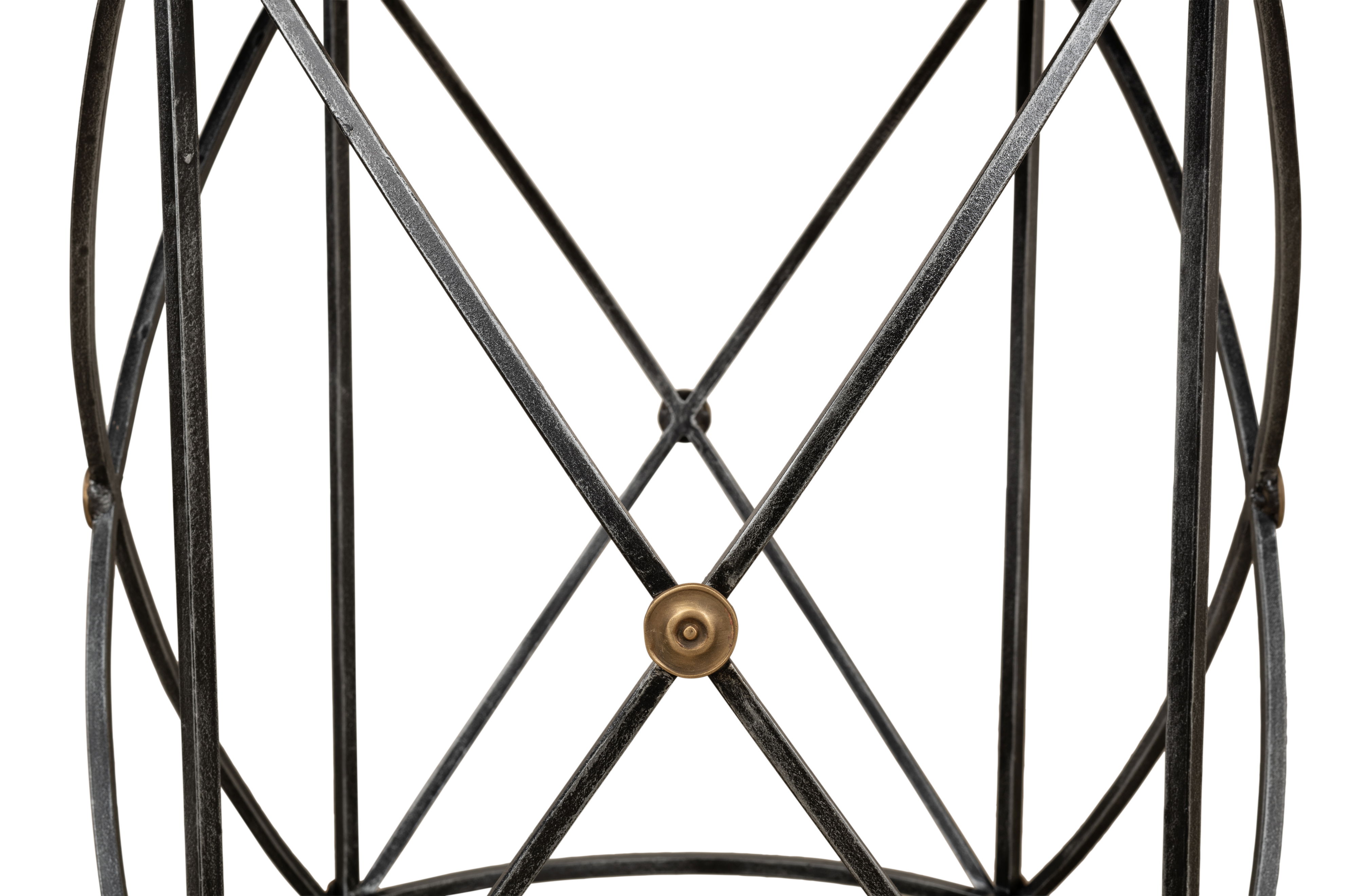 Drum & Fife Lamp Table, Aged Wht Marble large image 