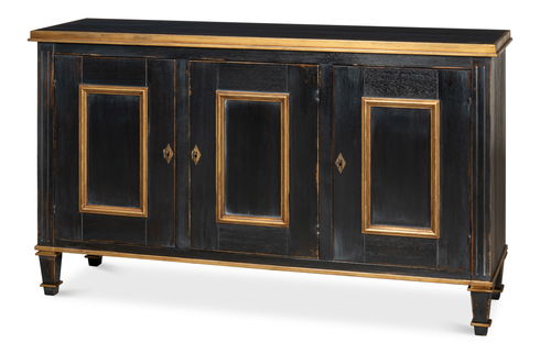 *Louis Xvi Buffet,Powder Black W/Gold