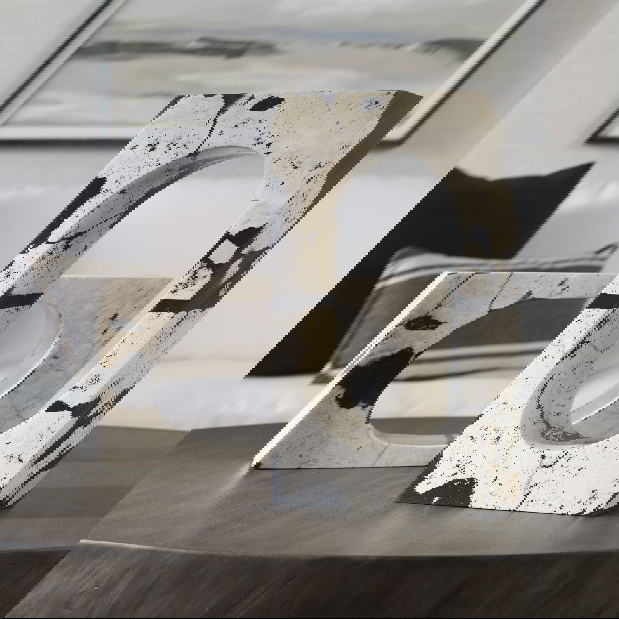 Nouveau White Coral Stone Sculpture, Decorative by Uttermost, 8" width x 15" height x 3.5" depth View 2