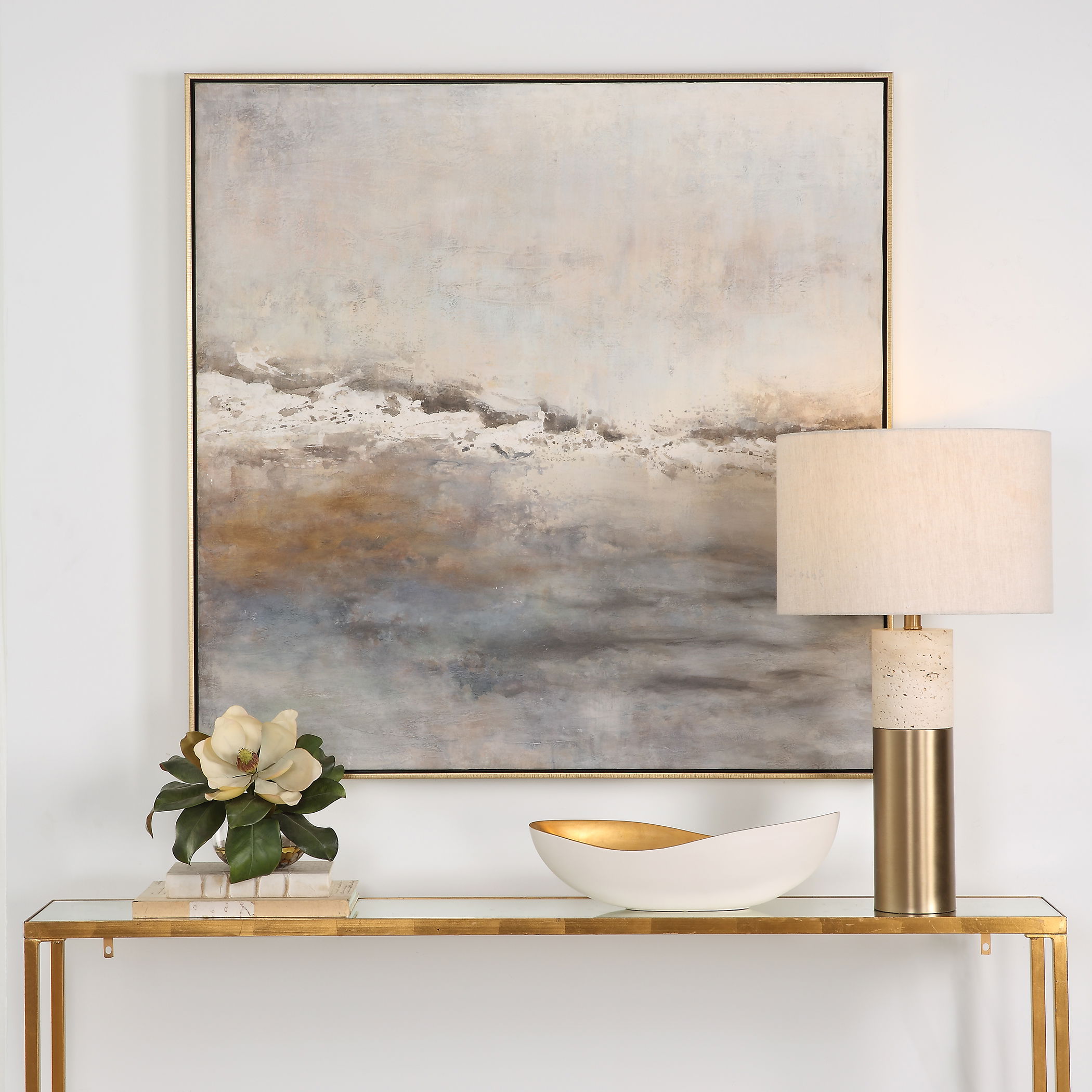 Storm Clouds Abstract Hand Painted Art, Painting by Uttermost, 43.25" width x 43.25" height x 2.25" depth View 2