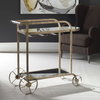 Carrinho Antique Brass Bar Cart, Bar Carts & Cabinet by Uttermost, 38.25" width x 36.25" height x 16.25" depth thumbnail 4