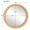 Haya Round Gold Mirror, by Uttermost, 39.75" width x 39.75" height x 2" depth thumbnail 3