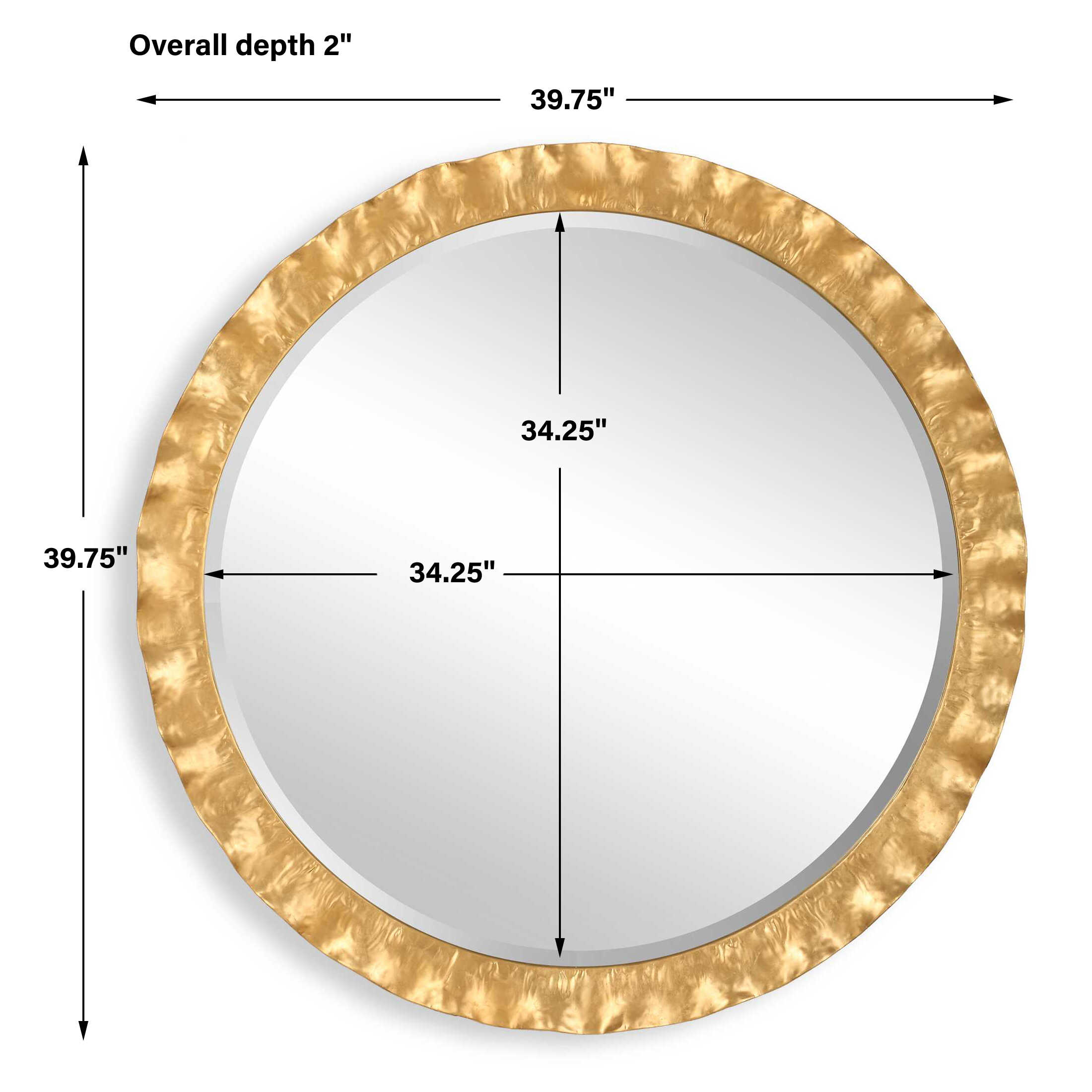Haya Round Gold Mirror large image 