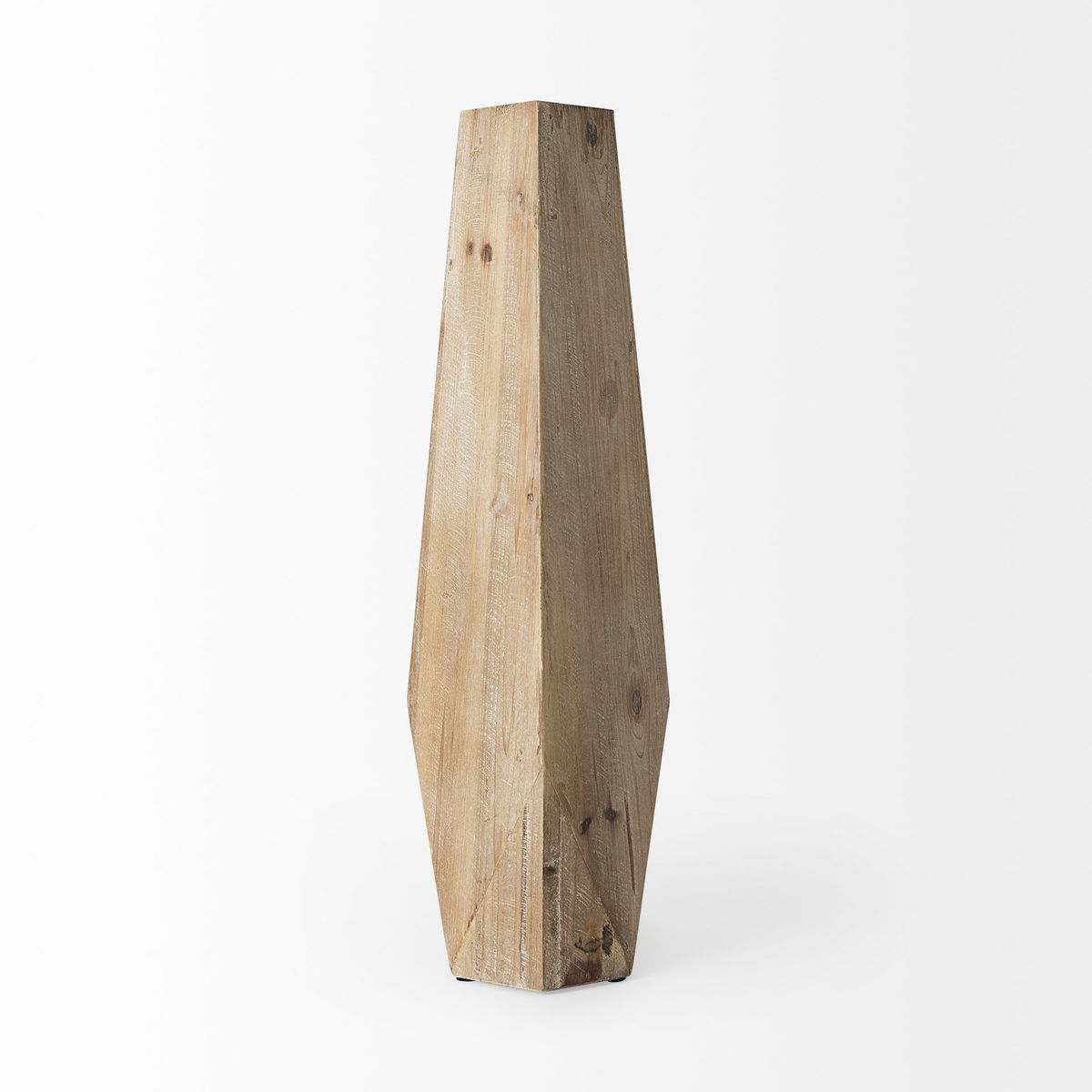 Allen I Large Natural Wooden Base Oval Vase, by Mercana, 10" length x 5.51" width x 19.25" height View 4