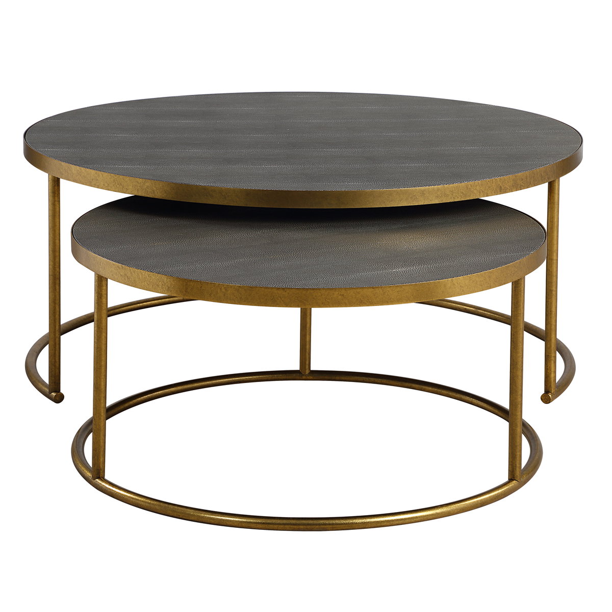 Aragon Gray Nesting Coffee Tables Set/2, by Uttermost, 40" width x 17.5" height x 40" depth View 1