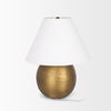 Sadiyah Antiqued Gold Brushed Metal with Cream Shade Table Lamp thumbnail 4