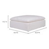 Clay Ottoman Cream White, by Moe's Home, 44.5" width x 19.5" height x 44.5" depth thumbnail 12