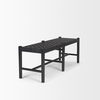 Shane Black Wood with Woven Black Leather Bench, Benche by Mercana, 52" length x 16.5" width x 18.75" height thumbnail 7