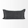 Malia 14x26 Black and Teal Fabric Fringed Decorative Pillow Cover, by Mercana, 14" length x 26" width x 0.2" height thumbnail 3
