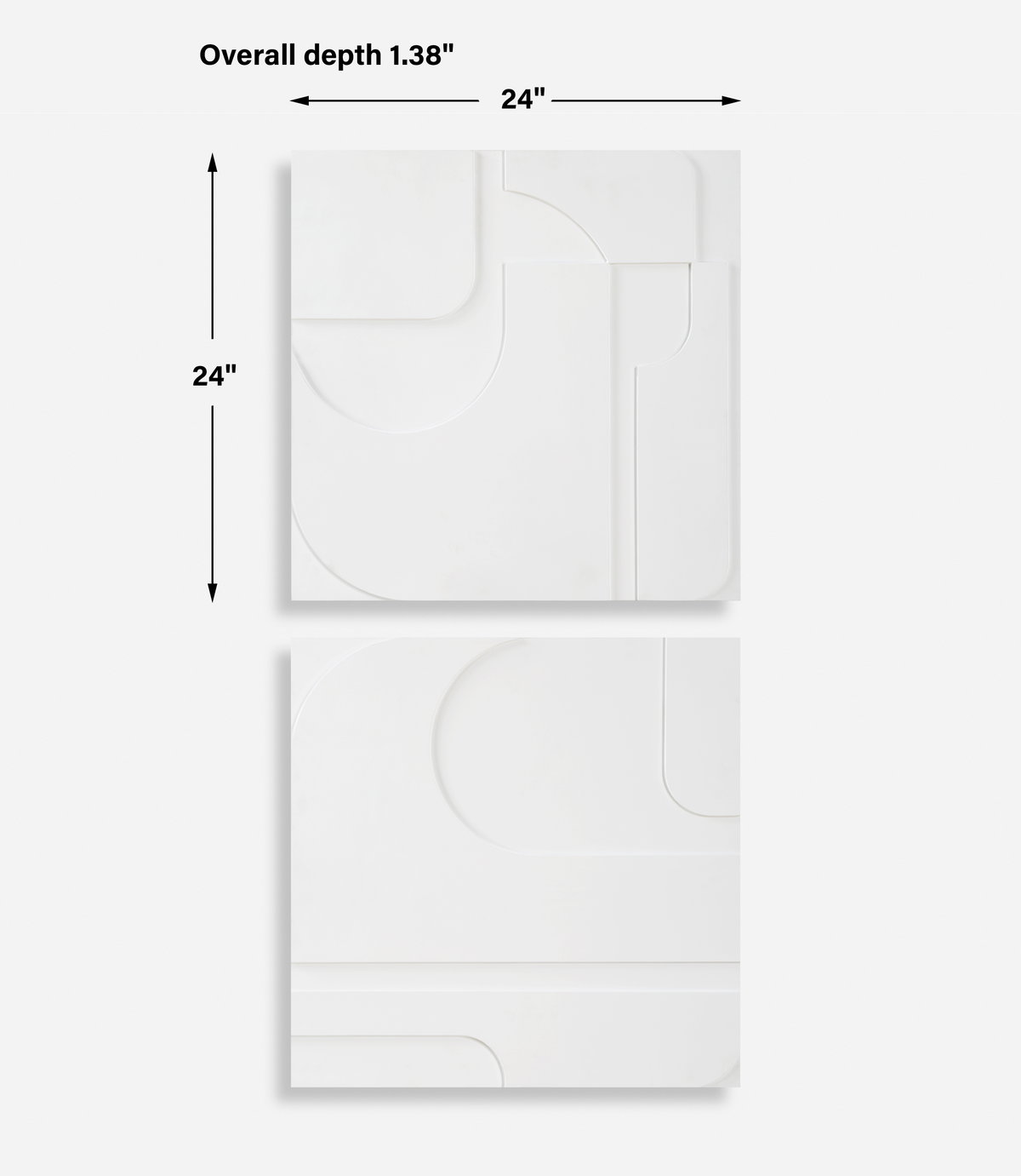 Contours White Wall Decor Set/2, Sculptural Wall Art by Uttermost, 24" width x 24" height x 1.38" depth View 3