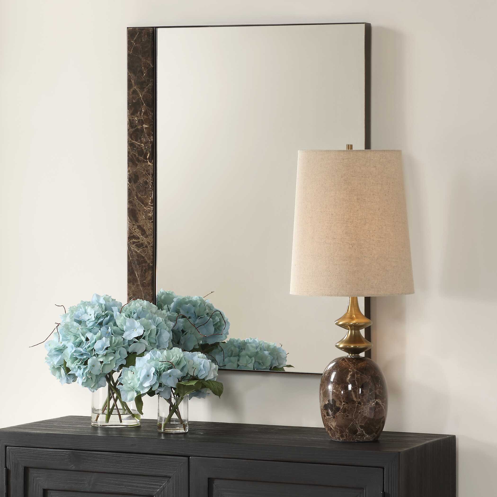 Hanover Marble Mirror, by Uttermost, 26.75" width x 35.62" height x 1.87" depth View 4
