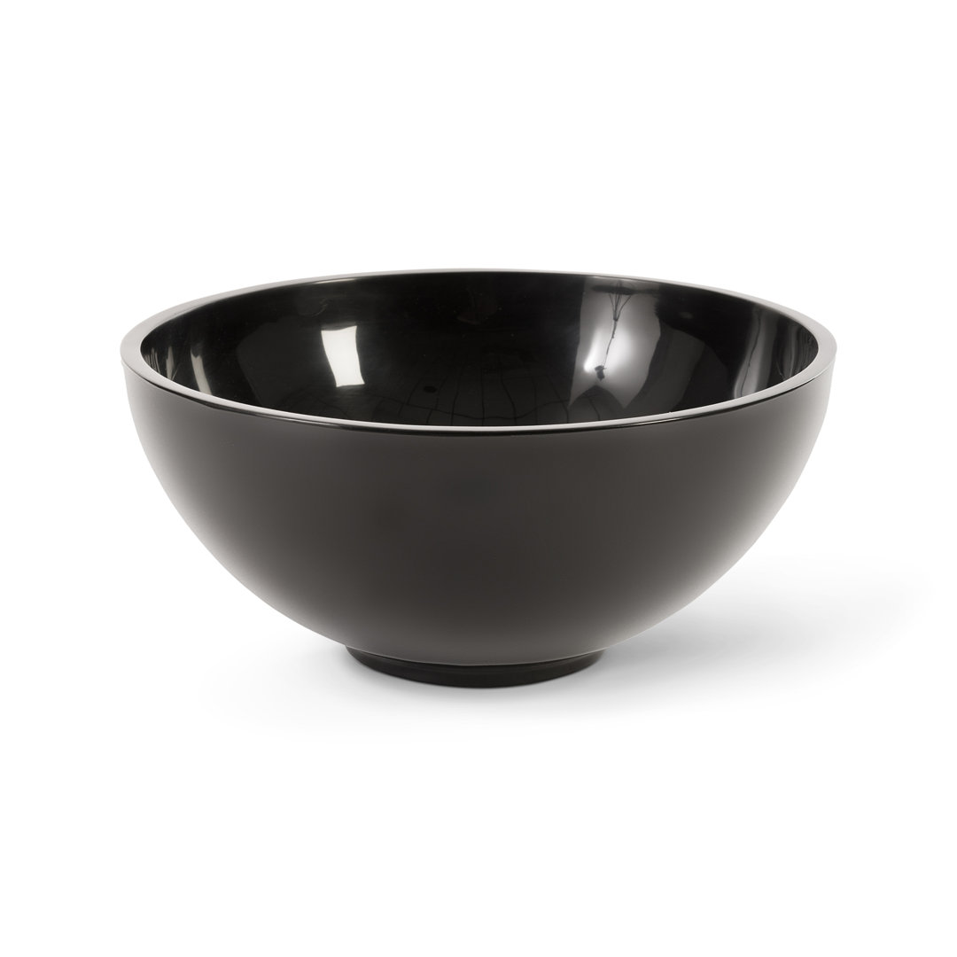 Sulu Resin Contemporary Decorative Bowl in Black, by Phillips, 19" width x 9" height x 19" depth View 1