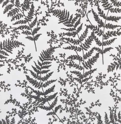 Forest Fern Flock Grey Wallpaper