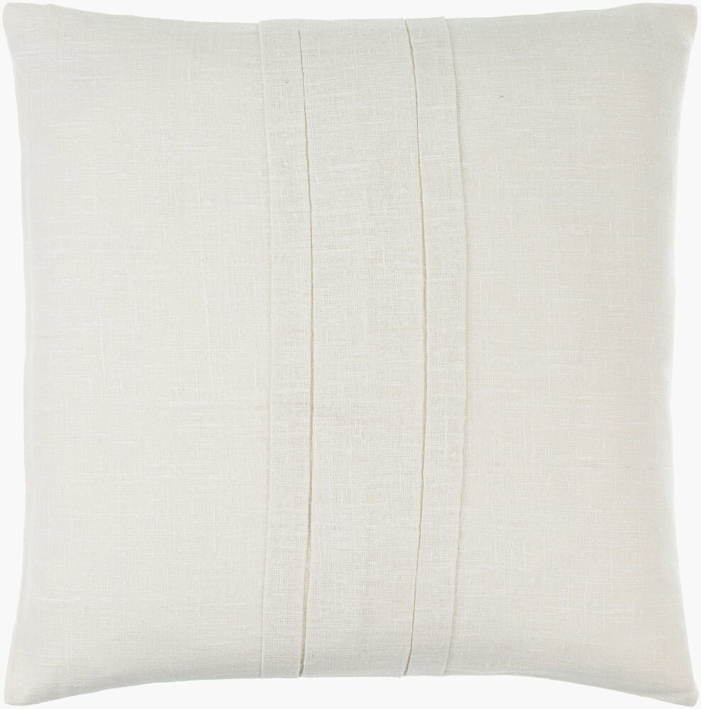 Pleated Cotton Accent Pillow, Decorative Pillow by Surya, 18" length x 18" width