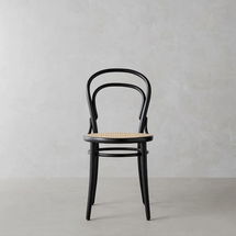 Online Designer Combined Living/Dining Ton #14 Dining Side Chair w/ Natural Cane Seat, Black Grain