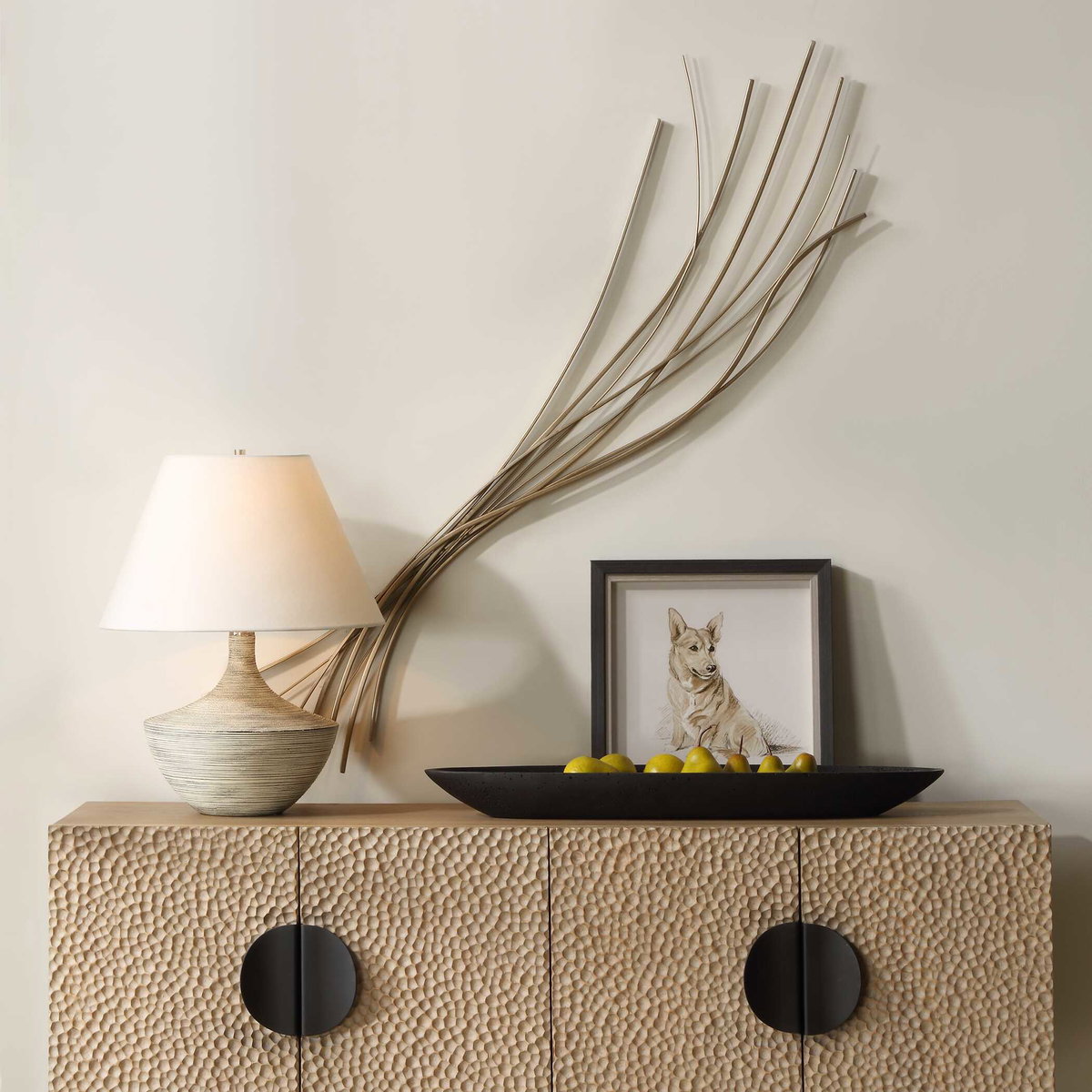 Frequencies Metal Wall Decor, Sculptural Wall Art by Uttermost, 52.62" width x 13" height x 1.25" depth View 5