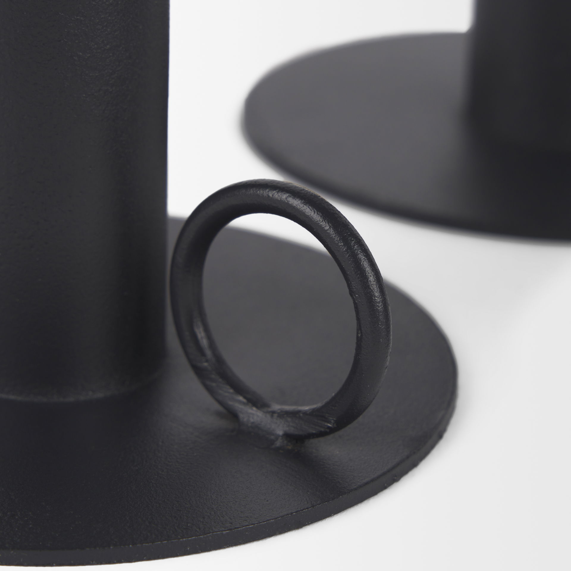 Noir Matte Black Metal Candle Holders (Set of 3) large image 
