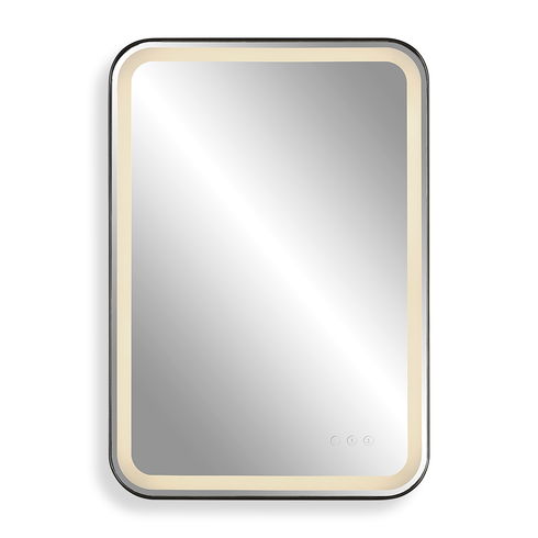 Crofton Lighted Black Vanity Mirror