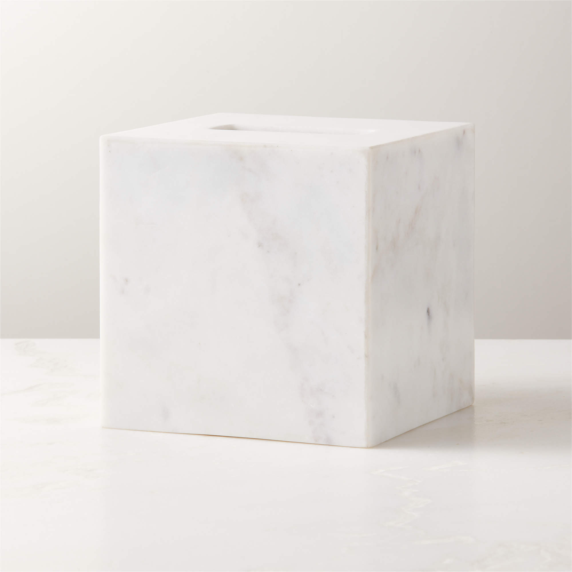 Online Designer Bathroom Nexus White Marble Tissue Box Cover