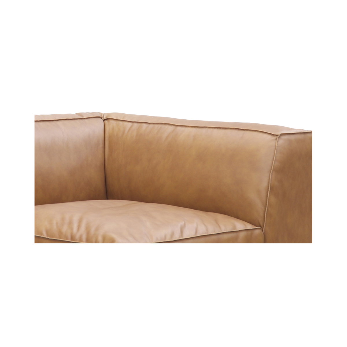 Form Corner Chair Sonoran Tan Leather, Sectional Sofa by Moe's Home, 40.5" width x 26" height x 40.5" depth View 5