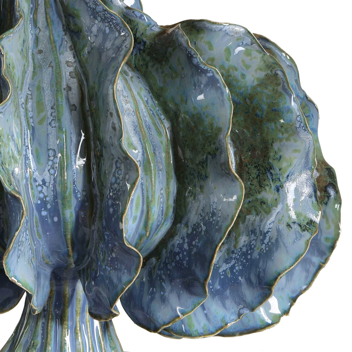 Ruffle Up Blue Green Table Lamp, by Uttermost, 18" width x 23" height x 18" depth View 7