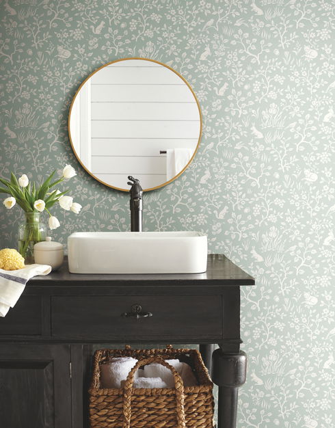 Magnolia Home Fox & Hare Green Peel & Stick Wallpaper