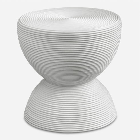 Bongo White Rattan Side Table