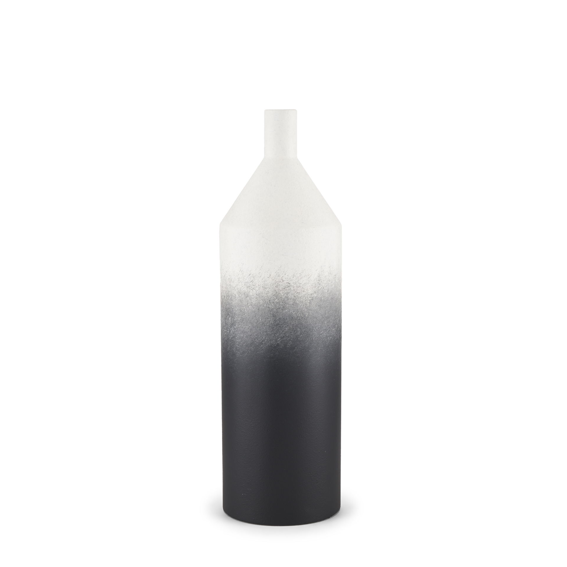 Townley Small White with Black Ombre Metal Vase large image 