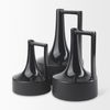 Burton 8.3H Small Glossy and Matte Black Ceramic Jug Vase, Decorative Jar by Mercana, 6.1" length x 6.1" width x 8.27" height thumbnail 7