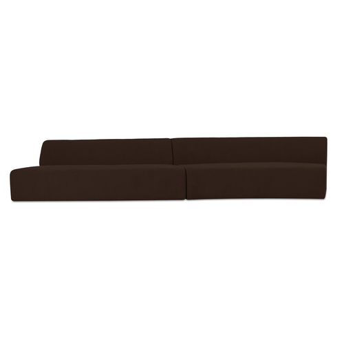 Naomi 2 Piece Wave Modular Sectional Dark Brown