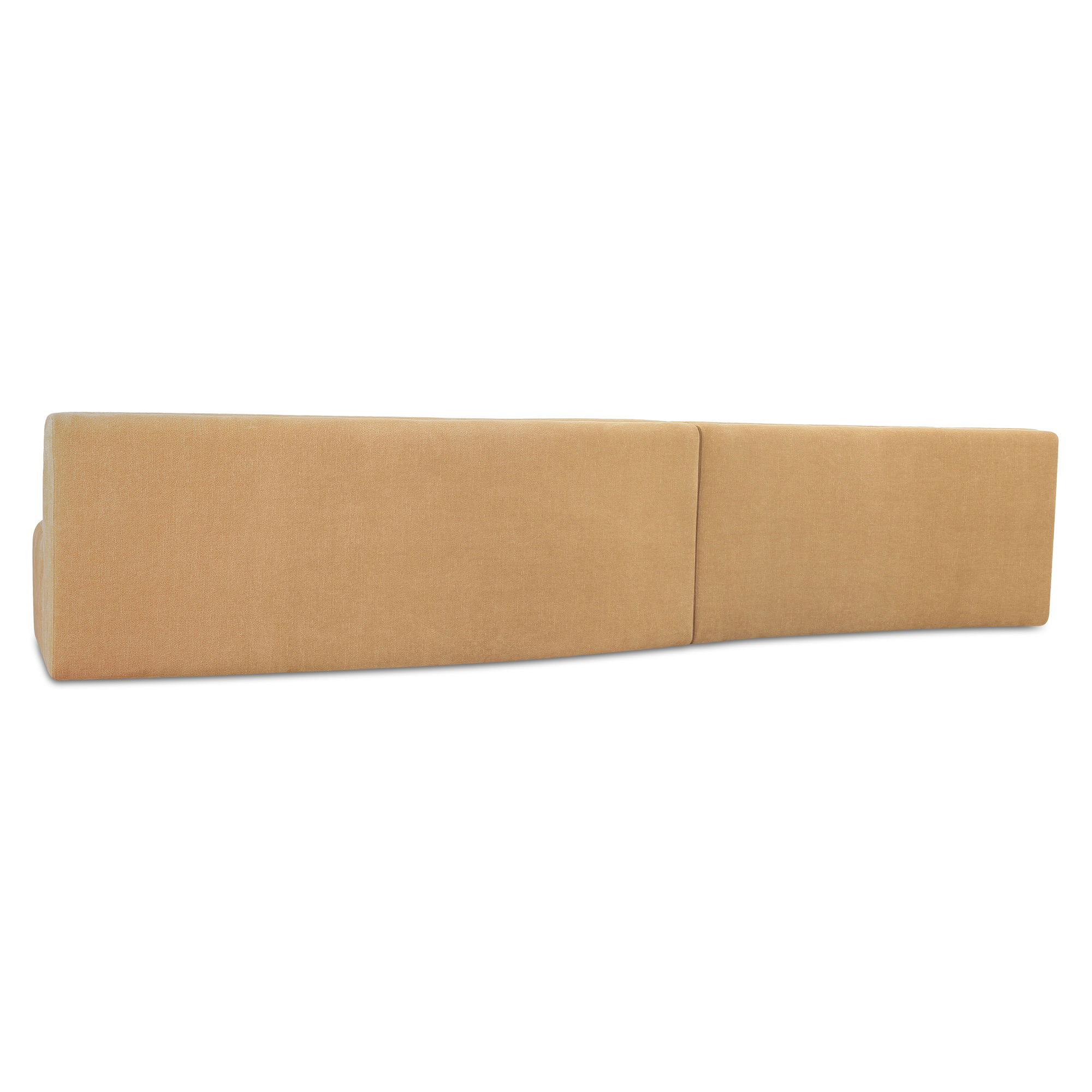 Naomi 2 Piece Wave Modular Sectional Golden Yellow, Sectional Sofa by Moe's Home, 161.4" width x 28.3" height x 39" depth View 2