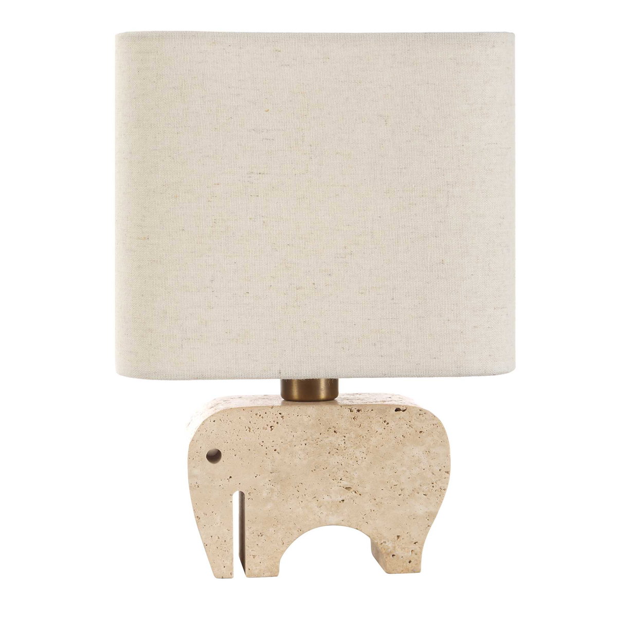 Tusk Travertine Accent Lamp, Table Lamp by Uttermost, 8" width x 11" height x 6" depth View 7
